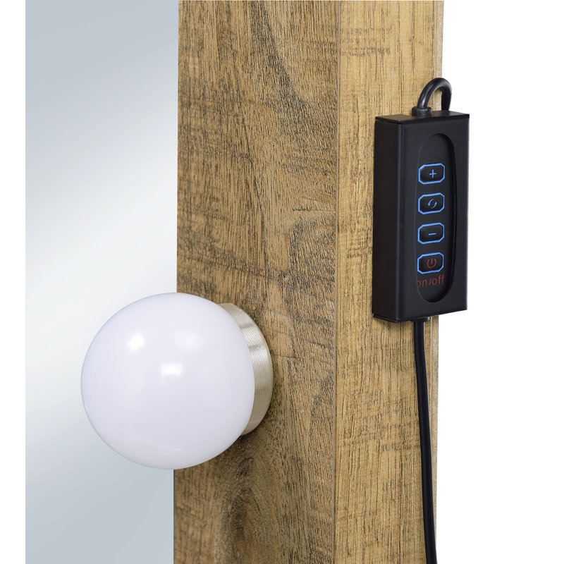 Miroir de plancher pleine longueur 1 tiroir, Brun