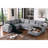 Multi-Functional L-Shaped Corner With Storage & Convertible Bed, 5 Gray Chenille Foam Filler, Pull-Out Sleeper For Movie Nights And Guest Accommodation, Storage-Integrated Chaise Built-In Blankets,-1348020182