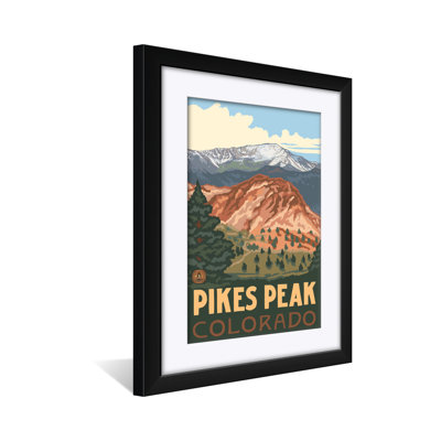 Pikes Peak Colorado Professionally Framed & Matted Art Print - by Paul A. Lanquist