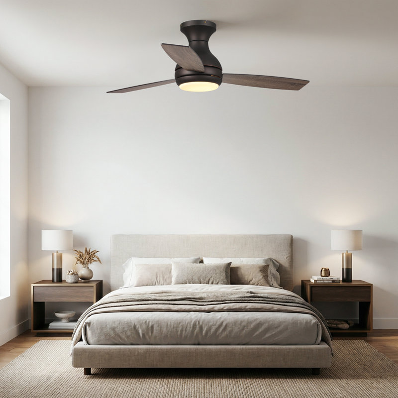 Aukje 48" Low Profile Ceiling Fan with 3CCT LED lights and Remote Control