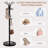 Modern Metal Coat Rack Stand, Coat Rack Freestanding with Natural Marble Base.16 Hooks-485914756