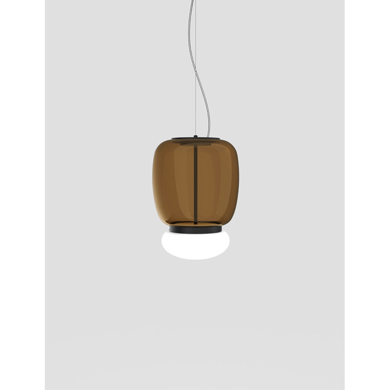 Faro 1 - Light Pendant, 95" H x 11.5" W x 11.5" D, White/Burned Earth, Matte Black