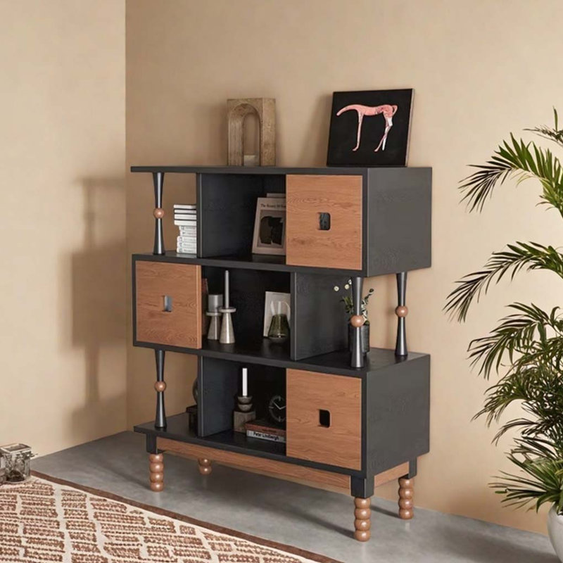 Solid wood creative one-piece bookcase