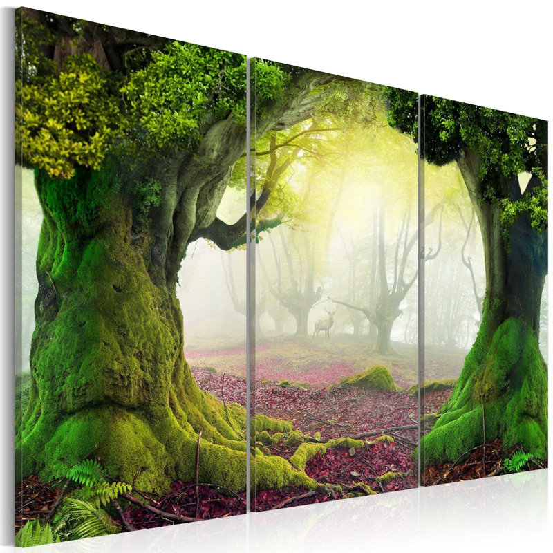 Prout forêt mystérieuse sur toile, 3 pièces, H 16 po x l 24 po x P 0,7 po