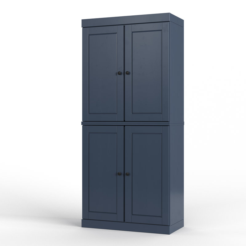  32" W x 71.5" H 100% Solid Wood Freestanding Bathroom Linen Cabinet with Doors, 2 Drawers & Adjustable Shelves – Modular Storage Organizer