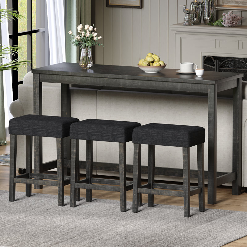 Mellisha 3-Person Counter Height Dining Set, Gray