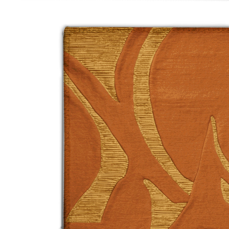 Tapis brun abstrait intérieur et extérieur, Rectangulaire 2 pi x 3 pi