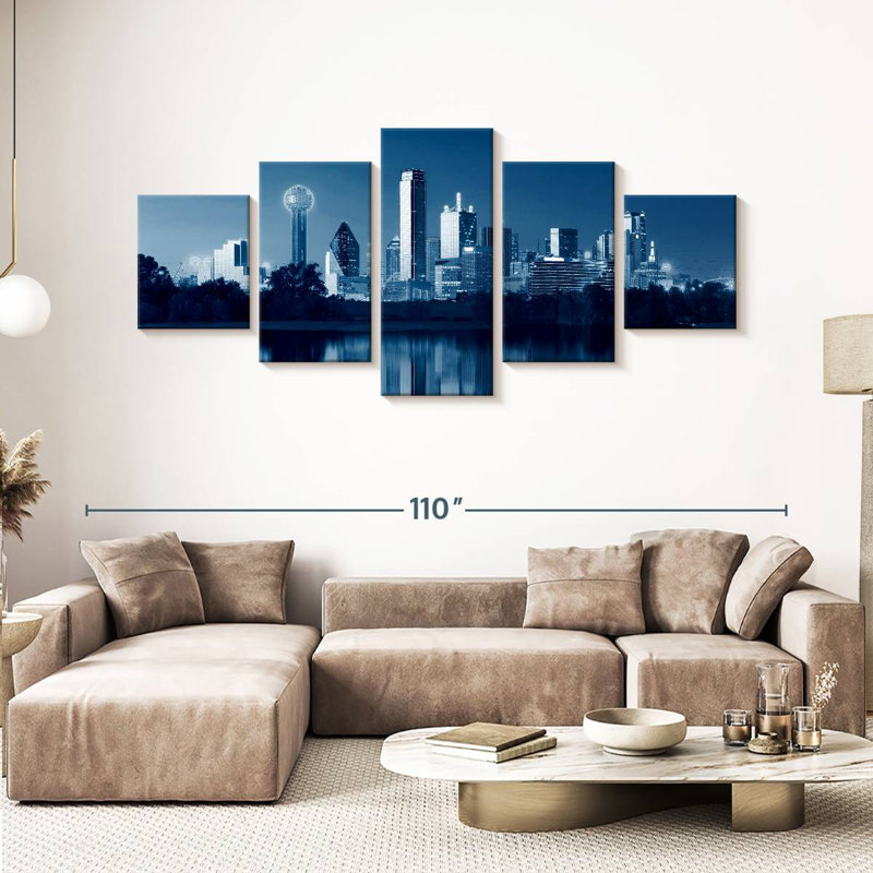  'Dallas Skyline Reflection, 30" H x 68" W