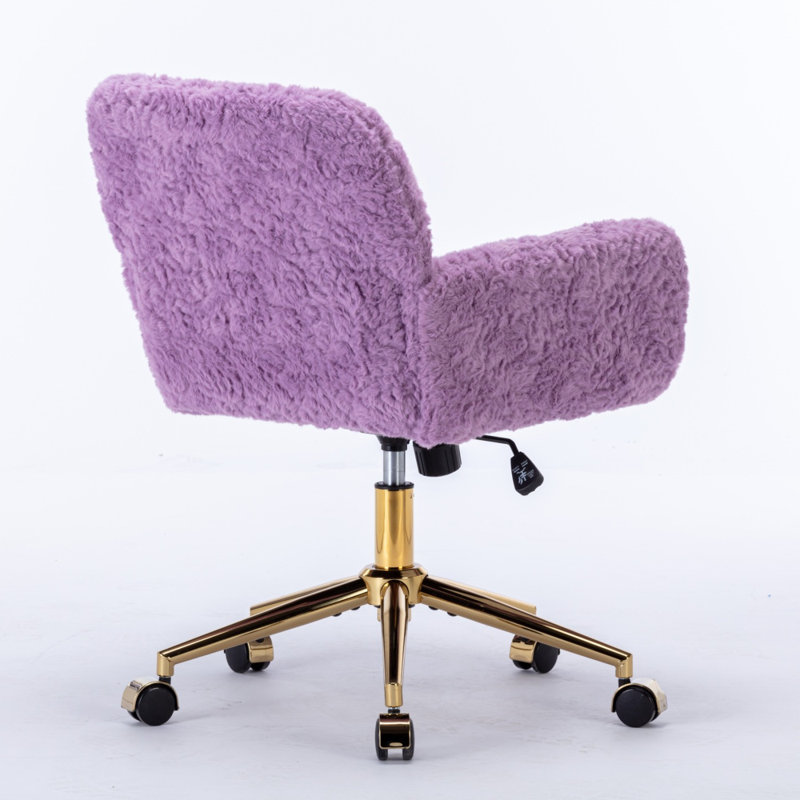 Angelyssa Polyester Blend Gaming Chair Office Chair Desk Chair Vanity Chair, Violet