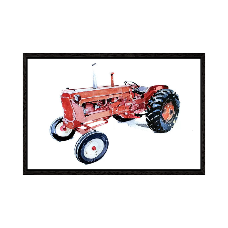 Lil Red Tractor - Painting on Canvas, Black Framed, 66.04 cm H x 45.72 cm W