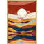 Soleil, chaîne de montagnes, rouge, paysage abstrait, illustrations, moderne, rustique-100706949-100706950