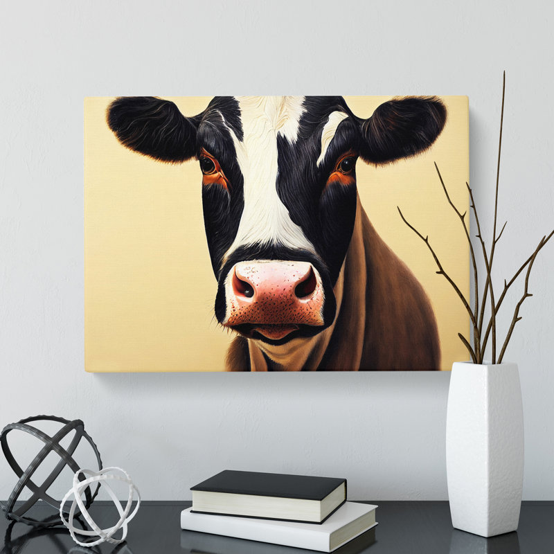 Interesting Cow - Wrapped Canvas, 35cm H x 50cm W x 3cm D