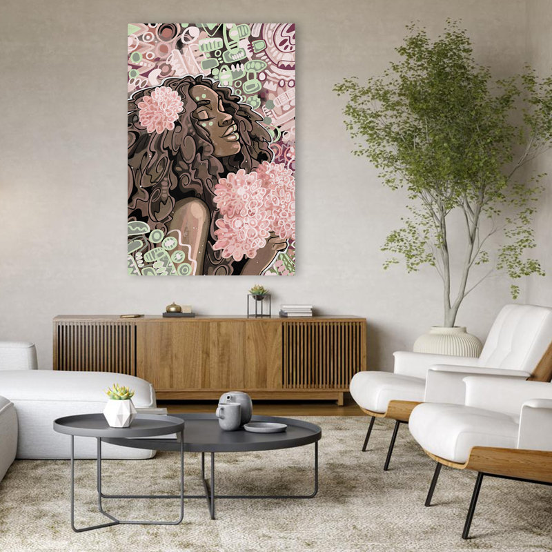 Kanai - art figuratif multicouleur, H 24 po x l 16 po