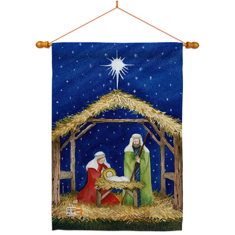 Ensemble de drapeaux en polyester 40 x 28 po Nativité de Jésus
