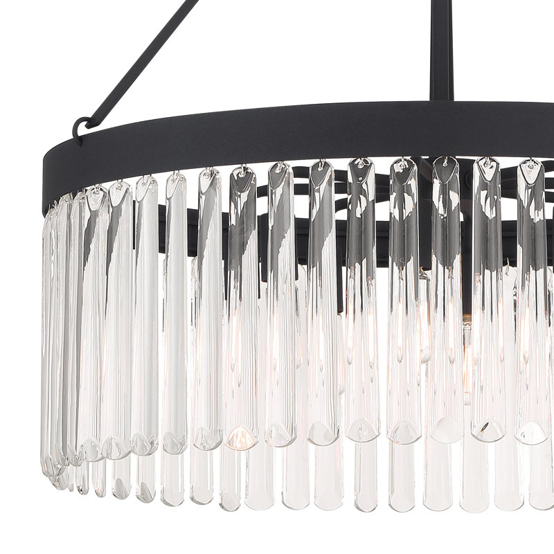 Lustre forgé 8 lumières noires, Noir