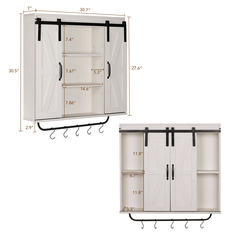 Armoire murale Latanisha, Blanc