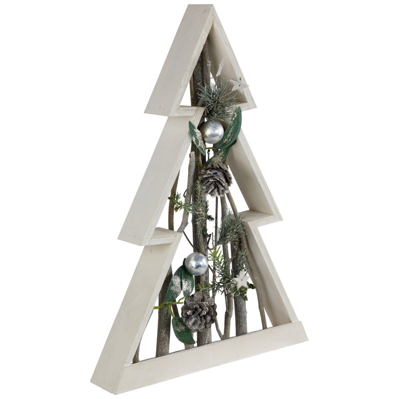 Décoration de table arbre de Noël étoiles et pommes de pin - 17,5 po