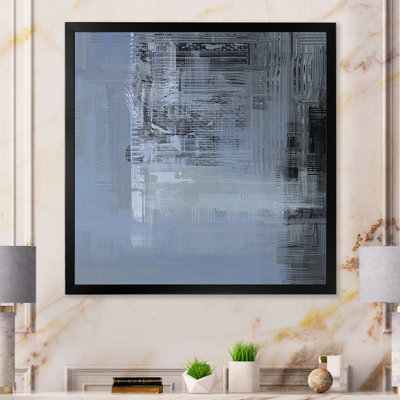 «Blue and Black Grunge Frozen Art», reproduction d'art sur toile encadrée
