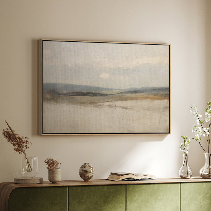 Paysage rétro - X, H 25 po x l 37 po x P 2 po, Toile naturelle avec cadre flottant