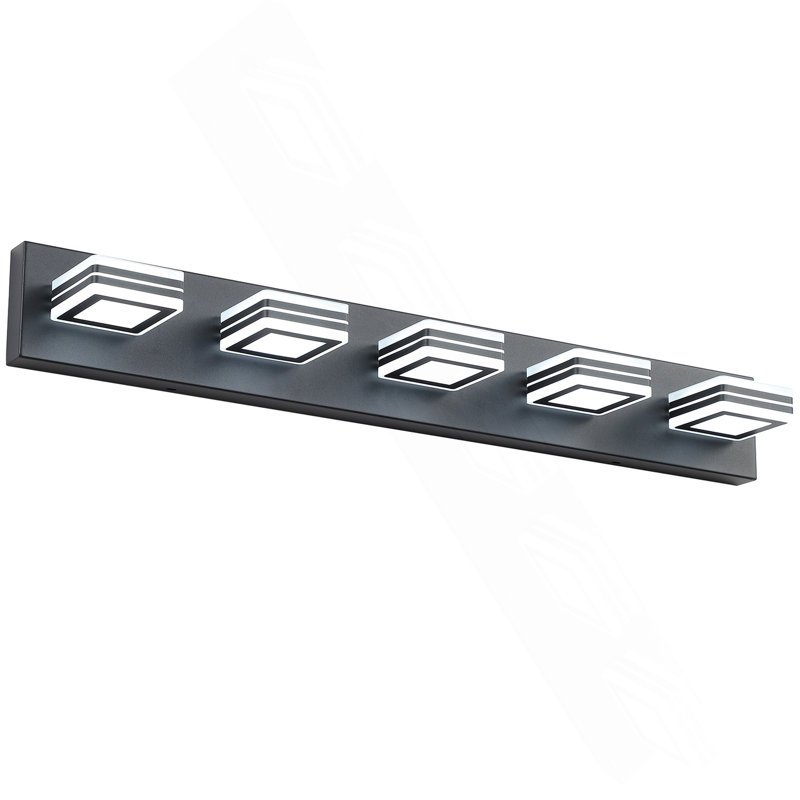 Luminaire pour meuble-lavabo mural 32 po à 5 lumières à DEL 32 po, noir, Noir, H 4,3 po x l 32,3 po x P 4,8 po