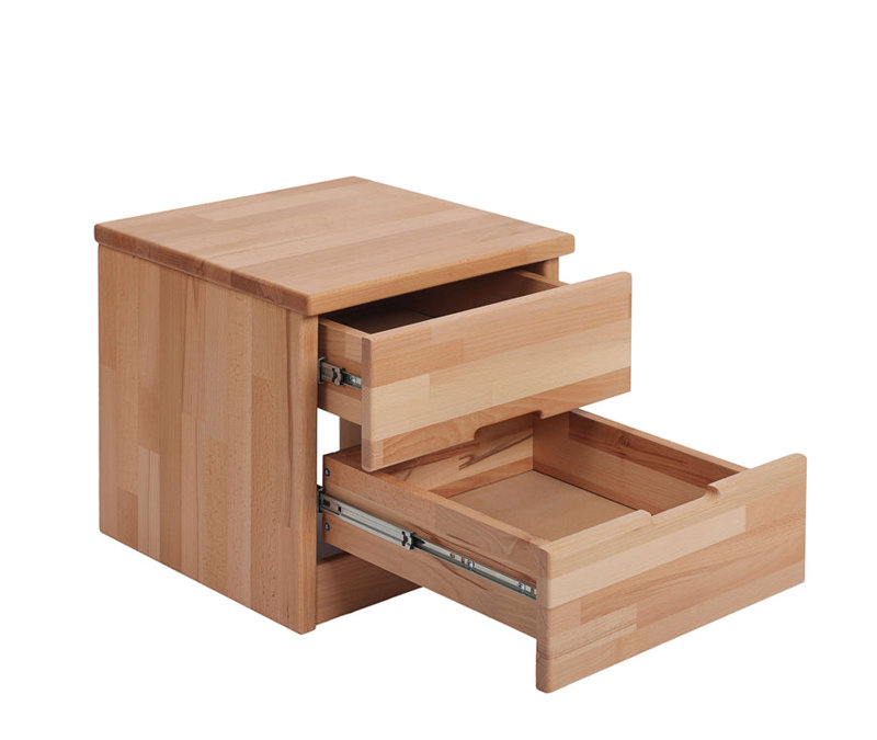 Avaani 2 Drawer Bedside Table, Beech (Natural)