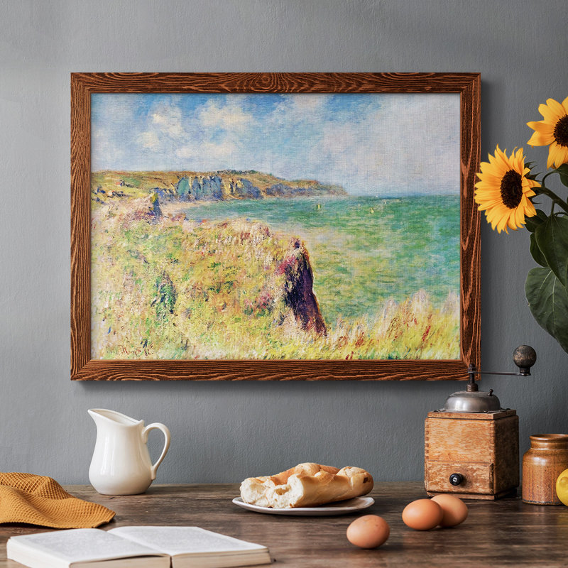 Bord de la falaise à Pourville, 1882, reproduction d'art sur toile, Érable, H 14 po x l 20 po