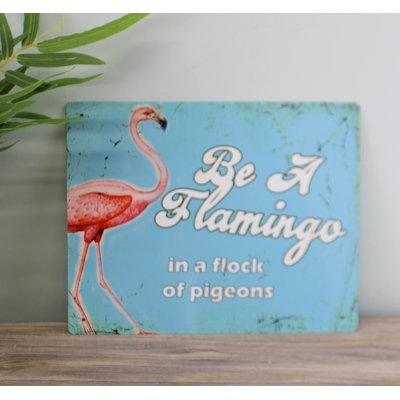 Retro Art - Be a Flamingo Sign