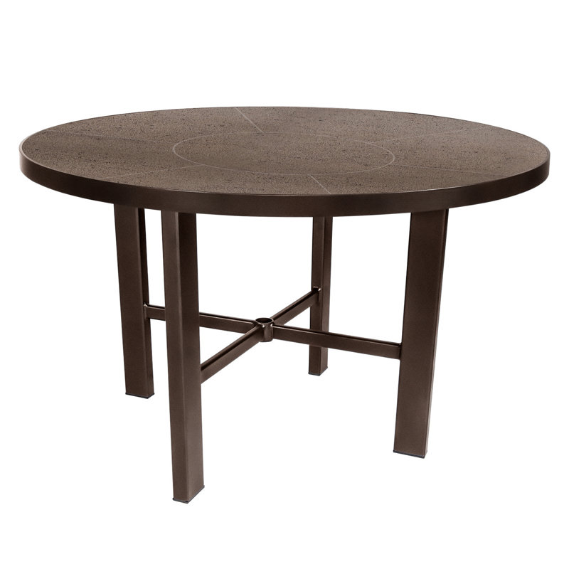 Tables Outdoor Round Bar Table, Canyon Taupe, Carbon Black, 29.5" H x 54" W x 54" D