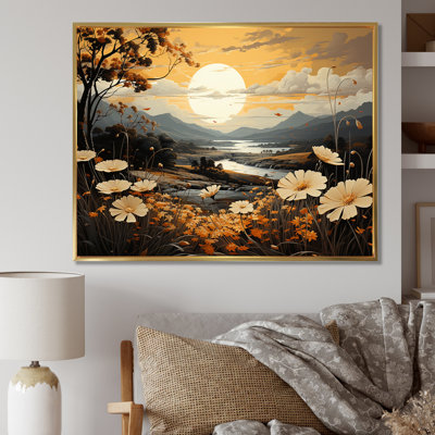 Golden Meadows Of Flowers Fields I sur toile