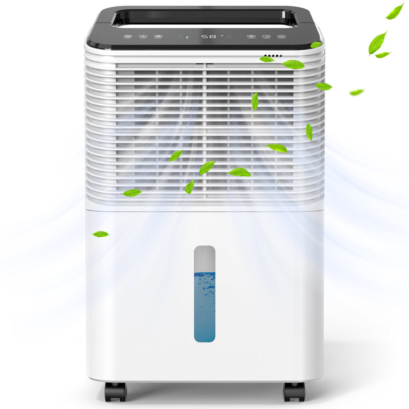 Déshumidificateur Kloudic pour 50 pintes pour la maison, les sous-sols, les grandes pièces, les salons, jusqu'à 50 pintes par jour, jusqu'à 4000 pieds carrés, 3 modes, 40db silencieux, réservoir de 2,5 litres, contrôle automatique de l'humidité, tuyau d'évacuation inclus