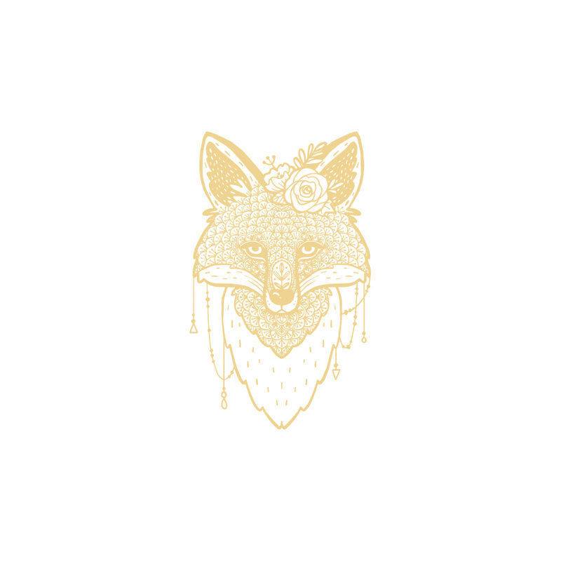 Décalcomanie murale animal fox, Crème