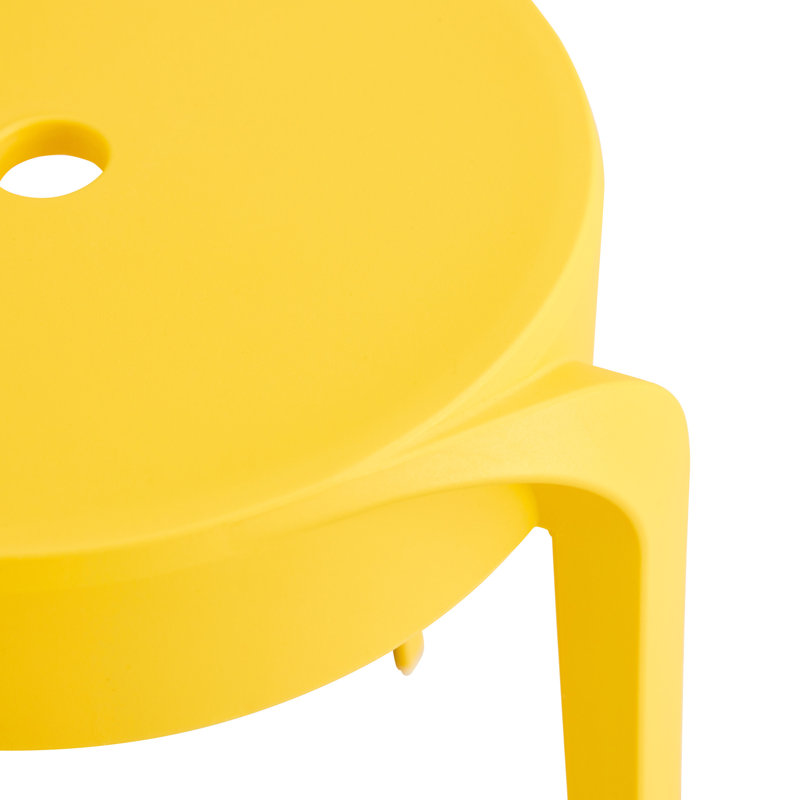 6 Plastic Stackable Chairs, Smooth Surface, 11.8" Product Depth, Versatile Seating, Mustard Stools - User- And Practical