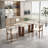 Modern 63" Stone Top Dining Table, Scratch & Heat-resistant Stone Top With Hollow-out Design Base, For 6 People
