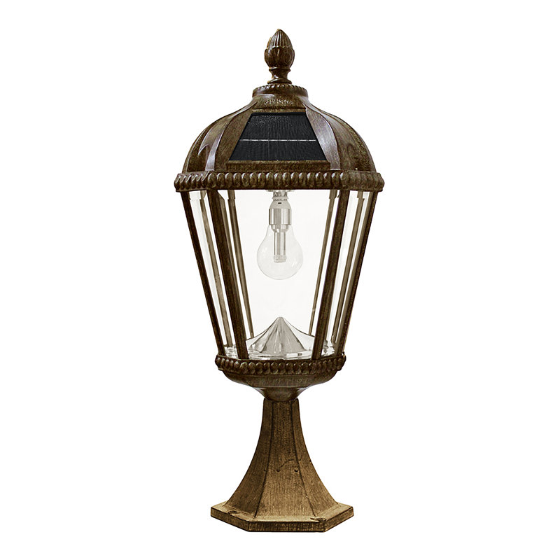 Montant de pilier solaire Royal Bulb - bronze patiné, En biseau, Bronze patiné