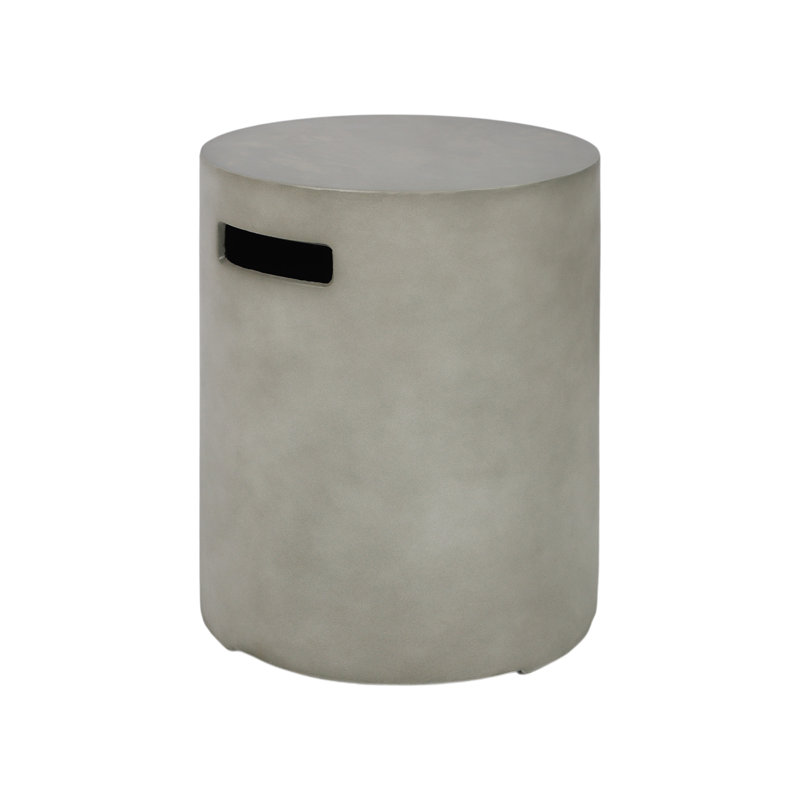 Grey Propane Tank Cover Table 16" x 20" – 20 lb Outdoor Concrete Gas Tank Holder with Side Handles, Patio Hideaway Table