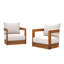 Fauteuil club d'extérieur en bois d'acacia