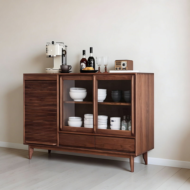 Solid wood multi-functional storage sideboard, 35.03" H x 47.24" W x 17.71" D