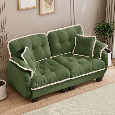 Causeuse avec 4 coussins et repose-pieds