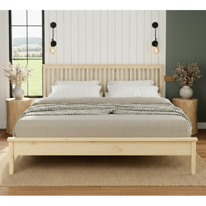 Scheller Solid Wood Platform Bed, Natural, King