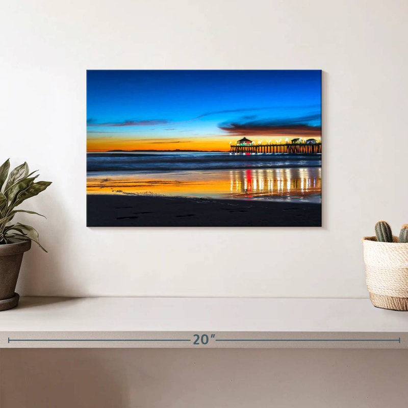 Lynelle, coucher de soleil sur Huntington Beach, H 8 po x l 12 po