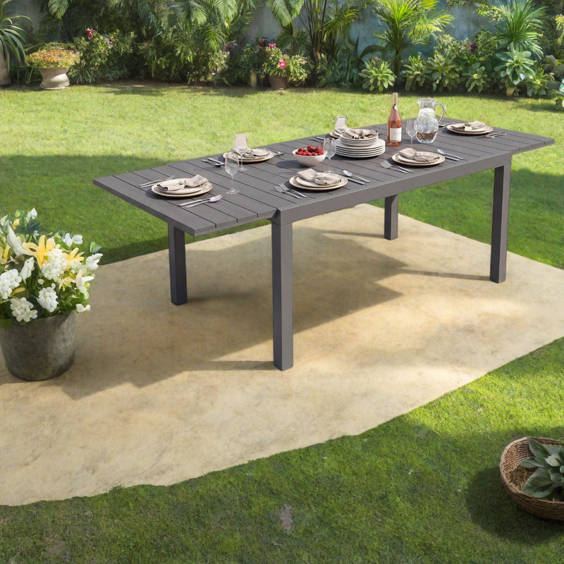 Tables de patio extensibles, table de salle à manger en métal de 60 à 88 pouces, maison moderne