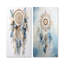 Ensemble de salon mural en métal Tranquility Dreamcatcher blanc et bleu-1967830319