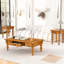 Table de bout vintage étroite en bois massif avec tiroir, côté pour le salon, matériaux naturels de haute qualité, chaleur, conception à bulles sur les pieds, tiroir de rangement en bois naturel et en bois d'hévéa, assemblage rapide, idéal
