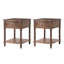 Ensemble de 2 tables d'appoint Abigail de style transitionnel, en bois massif, avec station de recharge intégrée-495221311