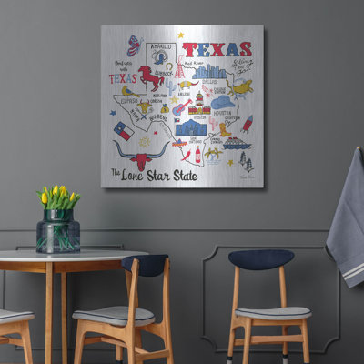  'Texas' by Farida Zaman Metal Wall Art, 36" x 36"