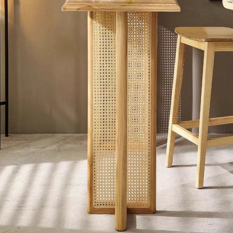 Tables et chaises de comptoir de bar en bois massif, 5,  H 39,30 po x l 19,60 po x P 62,90 po