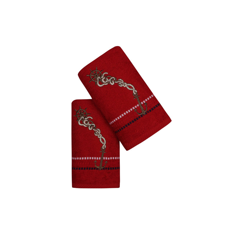 Ensemble de serviettes à main 100% coton de qualité supérieure, 19,7 po x 35,4 po | 450 g / m², motif brodé, lavable à la machine à 104 ° F | Doux, absorbant et durable pour un usage quotidien
