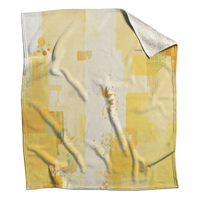 Abstract Yellow Brushstrokes Blankets