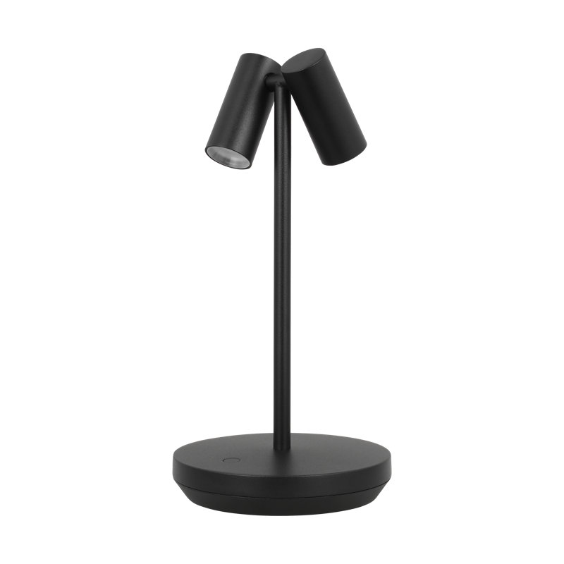 Sean Lavin Doppia 2-light Short Accent Rechargeable Table Lamp in Hand Rubbed Antique Brass, Black