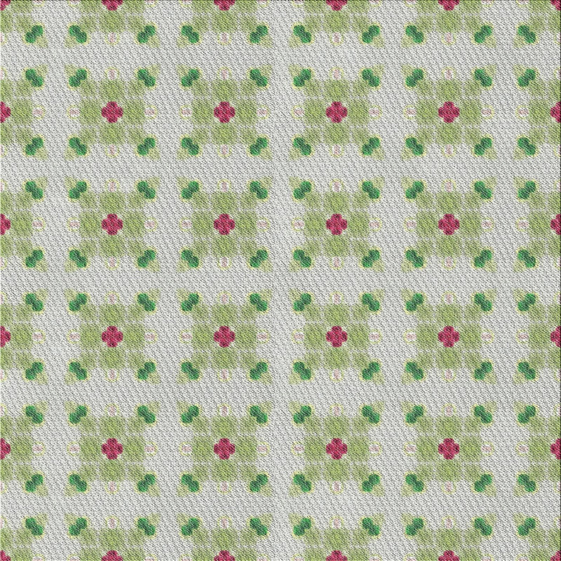 Tapis décoratif vert géométrique, Carré 6 pi